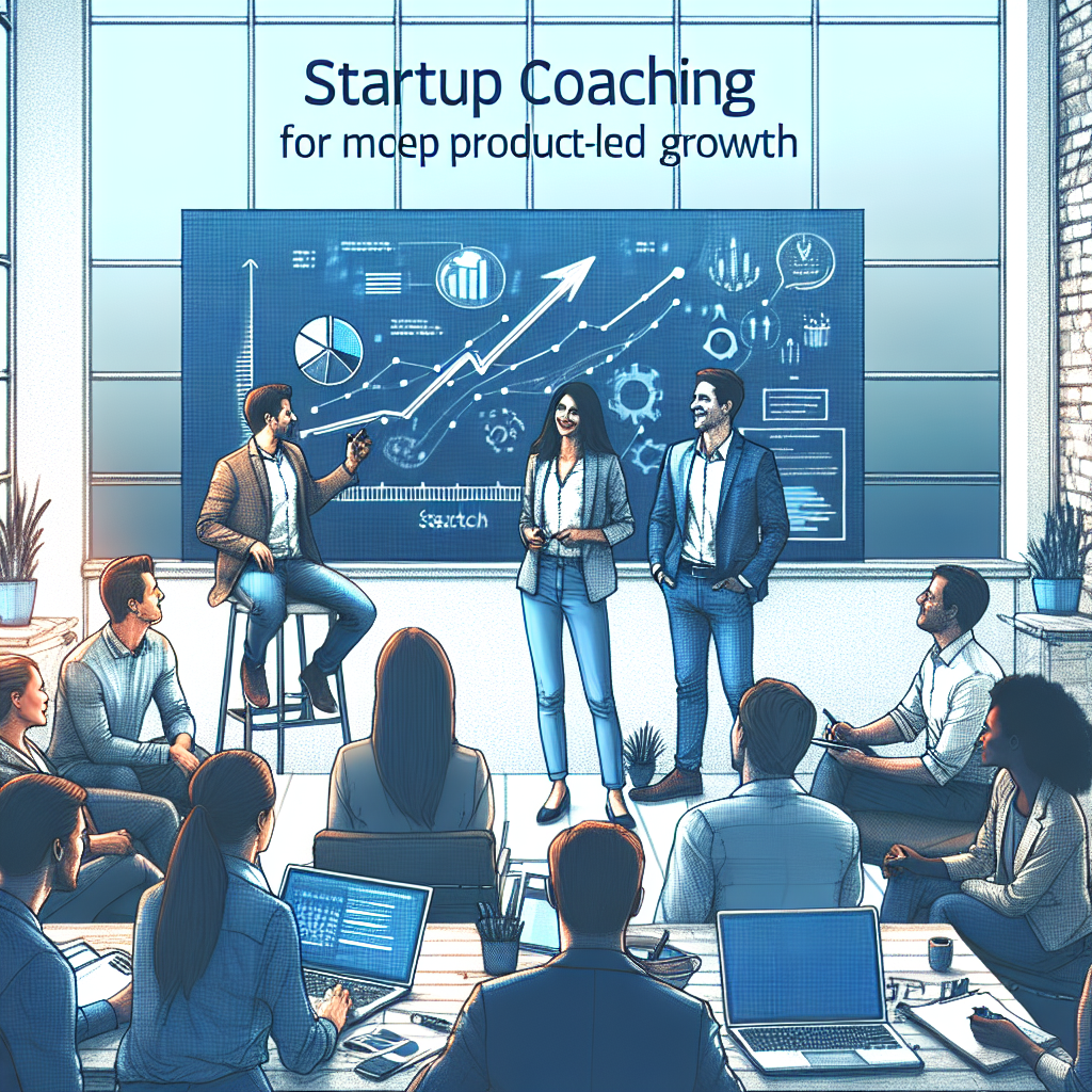 A step-by-step visual process guide demonstrating how startup coaching for product-led growth works with clear labeled stages